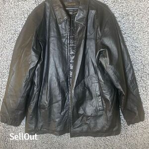 Wilsons Leather Men's Large Black Bomber Jacket Vintage 90s Y2K